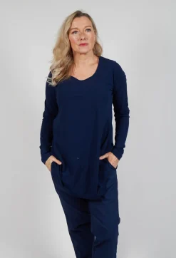 Rundholz Black Label Tops^Jersey Top with Long Sleeves in Navy