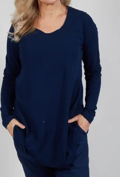 Rundholz Black Label Tops^Jersey Top with Long Sleeves in Navy