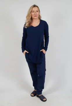 Rundholz Black Label Tops^Jersey Top with Long Sleeves in Navy