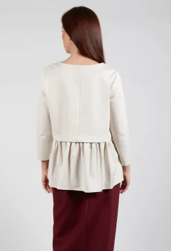 Mei Meij Shirts & Blouses^Jersey Top with Peplum Hem in Sandshell