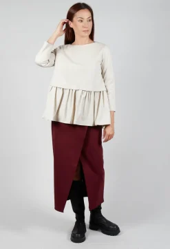 Mei Meij Shirts & Blouses^Jersey Top with Peplum Hem in Sandshell