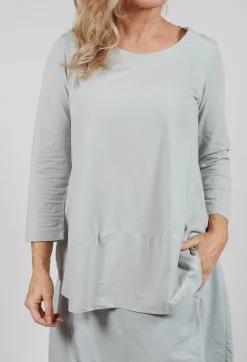 Rundholz Black Label Tops^Jersey Top with Three Quarter Sleeves in Grey