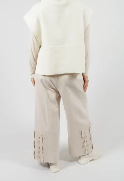 Mei Meij Trousers^Jersey Trousers with Floral Embellishment in Sandshell
