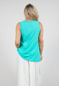 Rundholz Black Label Tops^Jersey Vest Top in Aqua Jersey Vest Top in Aqua
