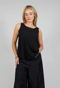 Bize Tops^Jersey Vest Top in Black