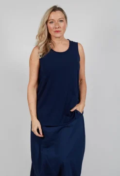 Rundholz Black Label Tops^Jersey Vest Top in Navy Jersey Vest Top in Navy