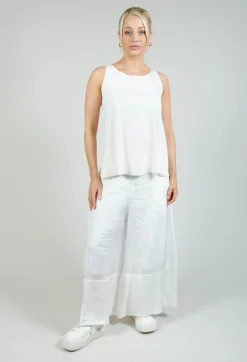 Bize Tops^Jersey Vest Top in White