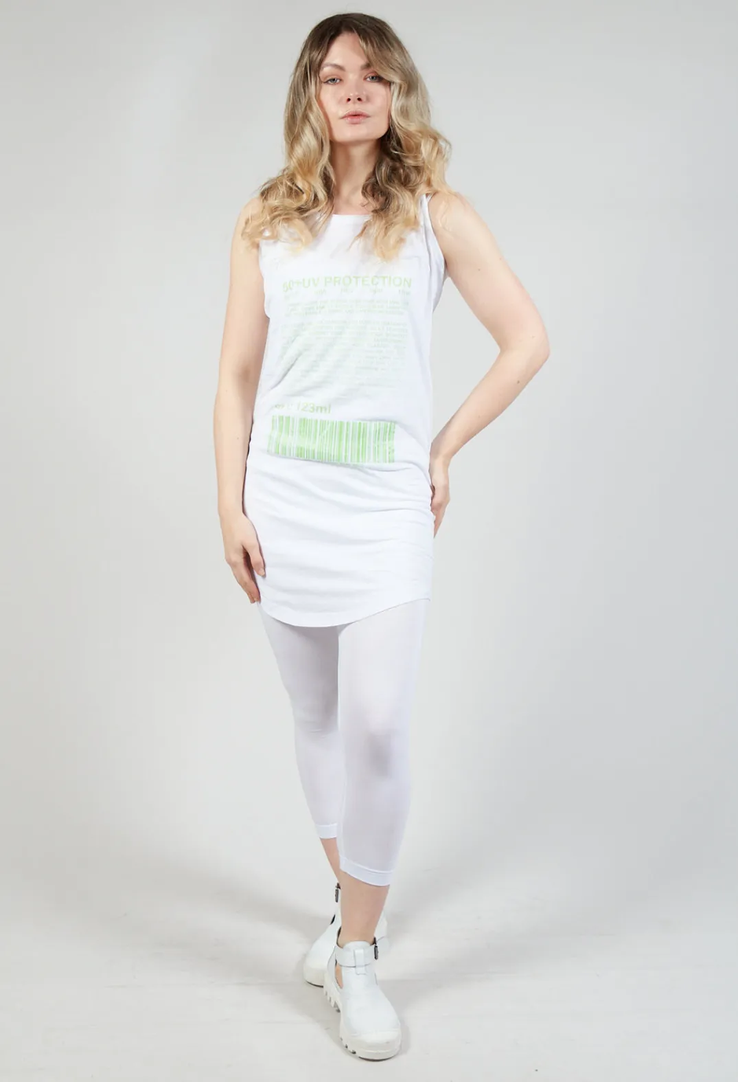 Rundholz Black Label Tops^Jersey Vest Top with Motif in Lime Print