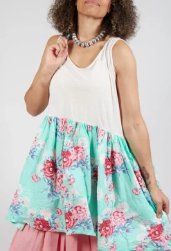 Ewa I Walla Tops^Jill Tunic in Turquoise Flower