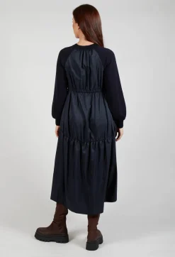 Mei Meij Dresses^Jumper Dress with Contrasting Back in Dark Navy and Blue Night