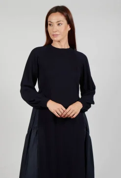 Mei Meij Dresses^Jumper Dress with Contrasting Back in Dark Navy and Blue Night