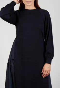 Mei Meij Dresses^Jumper Dress with Contrasting Back in Dark Navy and Blue Night