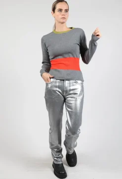 Beatrice B Knitwear|Jumpers^Jumper with Contrasting Detail in Grey