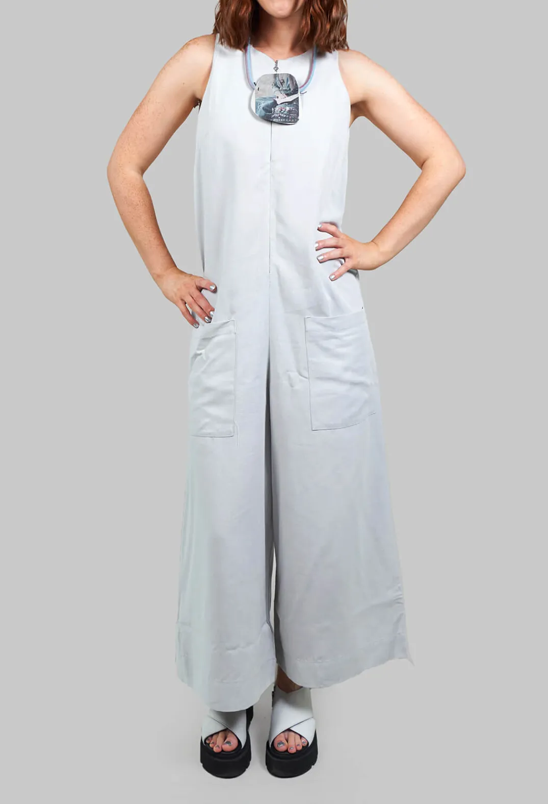 Nijii Jumpsuits^Jumpsuit with Front Zip Fastening in Light Grey