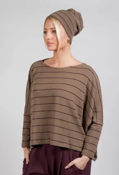 Mama B Hats^Kaki Hat in Uva Stripe