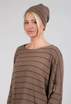 Mama B Hats^Kaki Hat in Uva Stripe