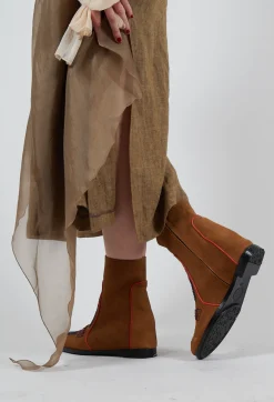 Meher Kakalia Boots^Kandy Wedge in Suede Spice