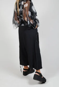 Bize Trousers^Keten Drop-Crotch Culottes in Black