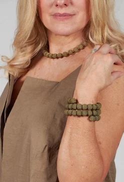 Narratives Bracelets^Khaki Springwire Woven Ball Bracelet
