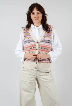 Eribe Tops^Kinross Waistcoat in Coral