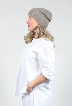 Isabel Benenato Hats^Knitted Beanie Hat in Taupe