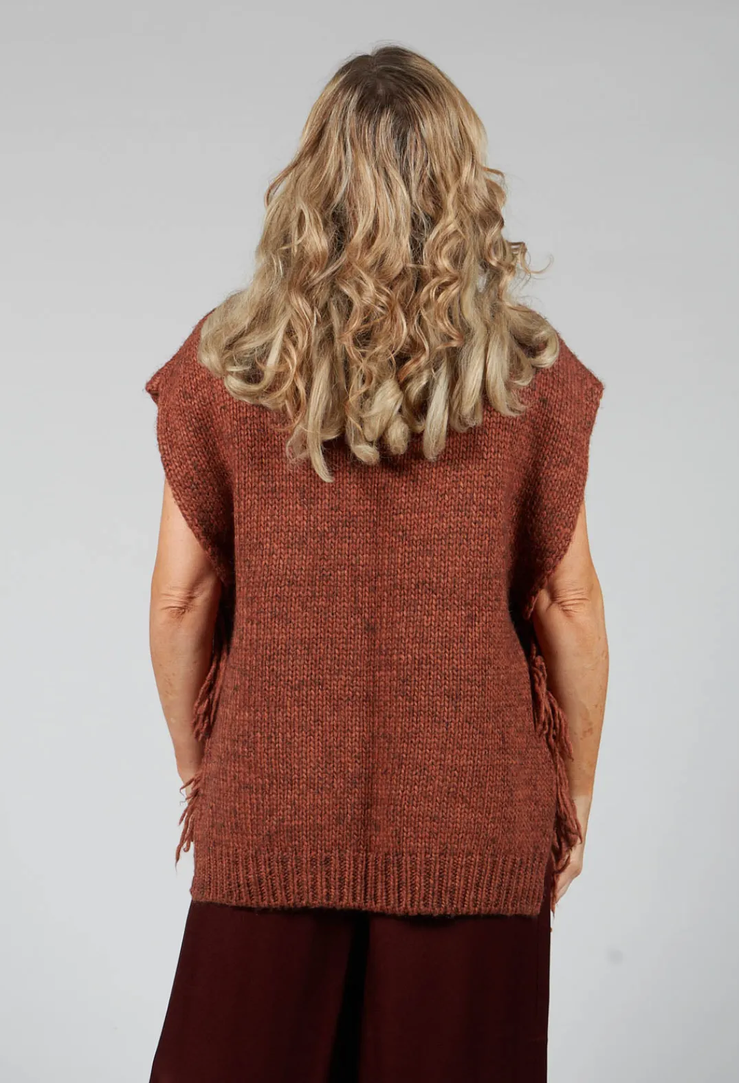Maliparmi Coats^Knitted Cape in Ruggine Rust