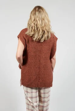 Maliparmi Coats^Knitted Cape in Ruggine Rust