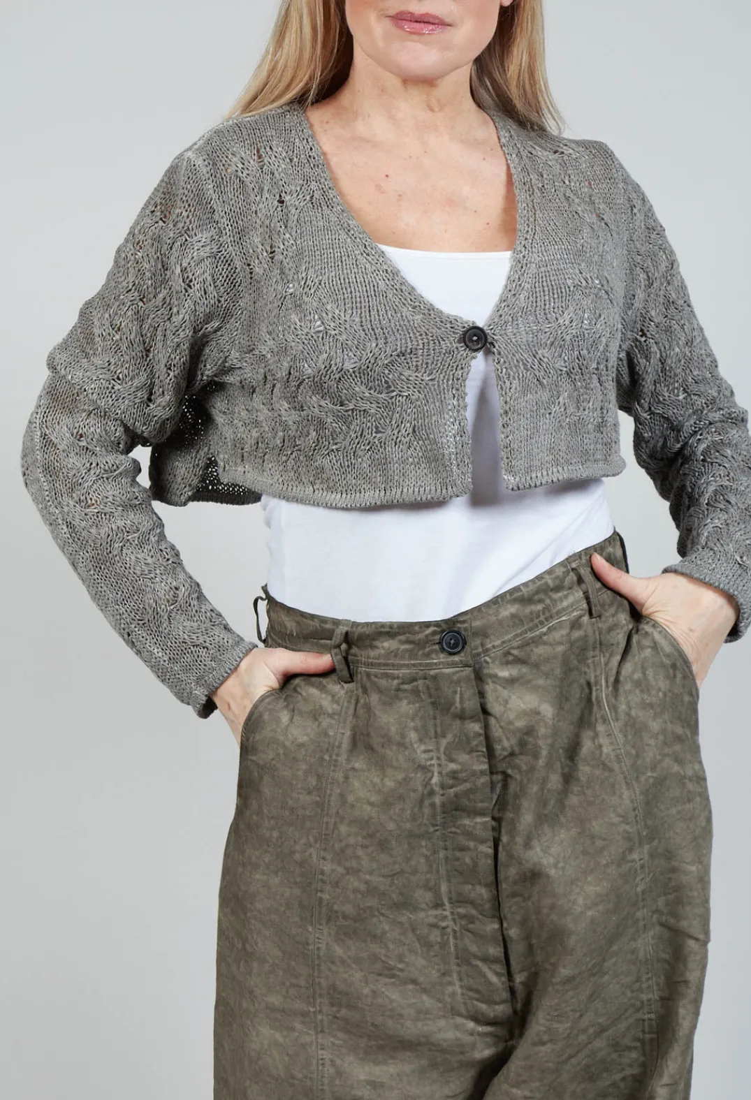 Rundholz Mainline Cardigans^Knitted Cardigan in Hay Cloud