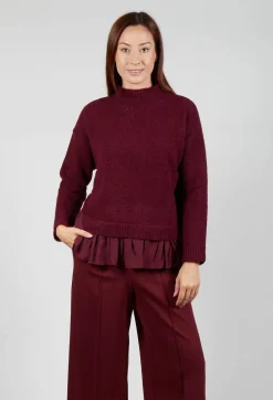 Mei Meij Jumpers^Knitted Jumper with Frill Hem in Rumba