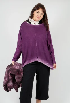 Moyuru Jumpers^Knitted Slouch Jumper in Purple