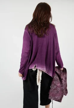 Moyuru Jumpers^Knitted Slouch Jumper in Purple