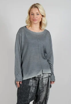 Moyuru Jumpers^Knitted Slouch Jumper in Grey