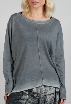 Moyuru Jumpers^Knitted Slouch Jumper in Grey