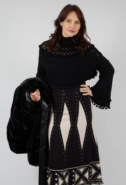 Mes Demoiselles Jumpers^Knitted Snape Jumper in Black
