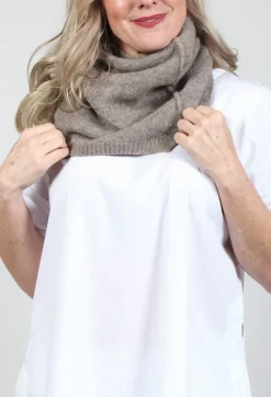 Isabel Benenato Scarves^Knitted Snood in Taupe