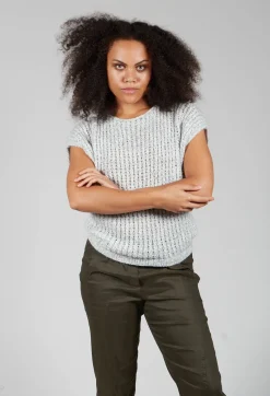 Sarah Pacini Knitwear|Jumpers^Knitted Sweater Vest in Light Grey