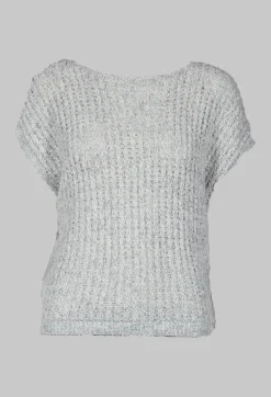 Sarah Pacini Knitwear|Jumpers^Knitted Sweater Vest in Light Grey