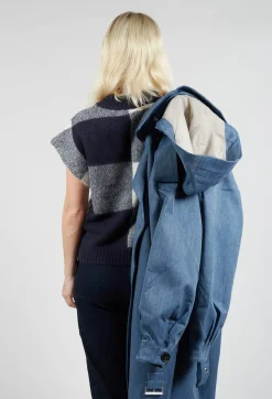 Collectors Club Jumpers^Knitted Vest Checked Jaquard in Navy