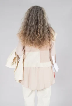 Collectors Club Jumpers^Knitted Vest Checked Jaquard in Beige