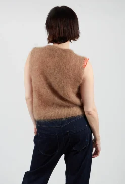 Be Your Essence Tops^Knitted Vest in Caramello