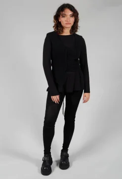 Isabel Benenato Tops^Knitted Vest with Ladder Feature in Black