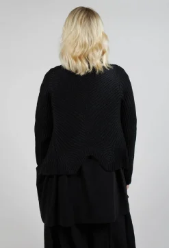 Moyuru Cardigans^Knitted Wave Cardigan in Black