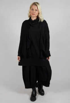 Moyuru Cardigans^Knitted Wave Cardigan in Black