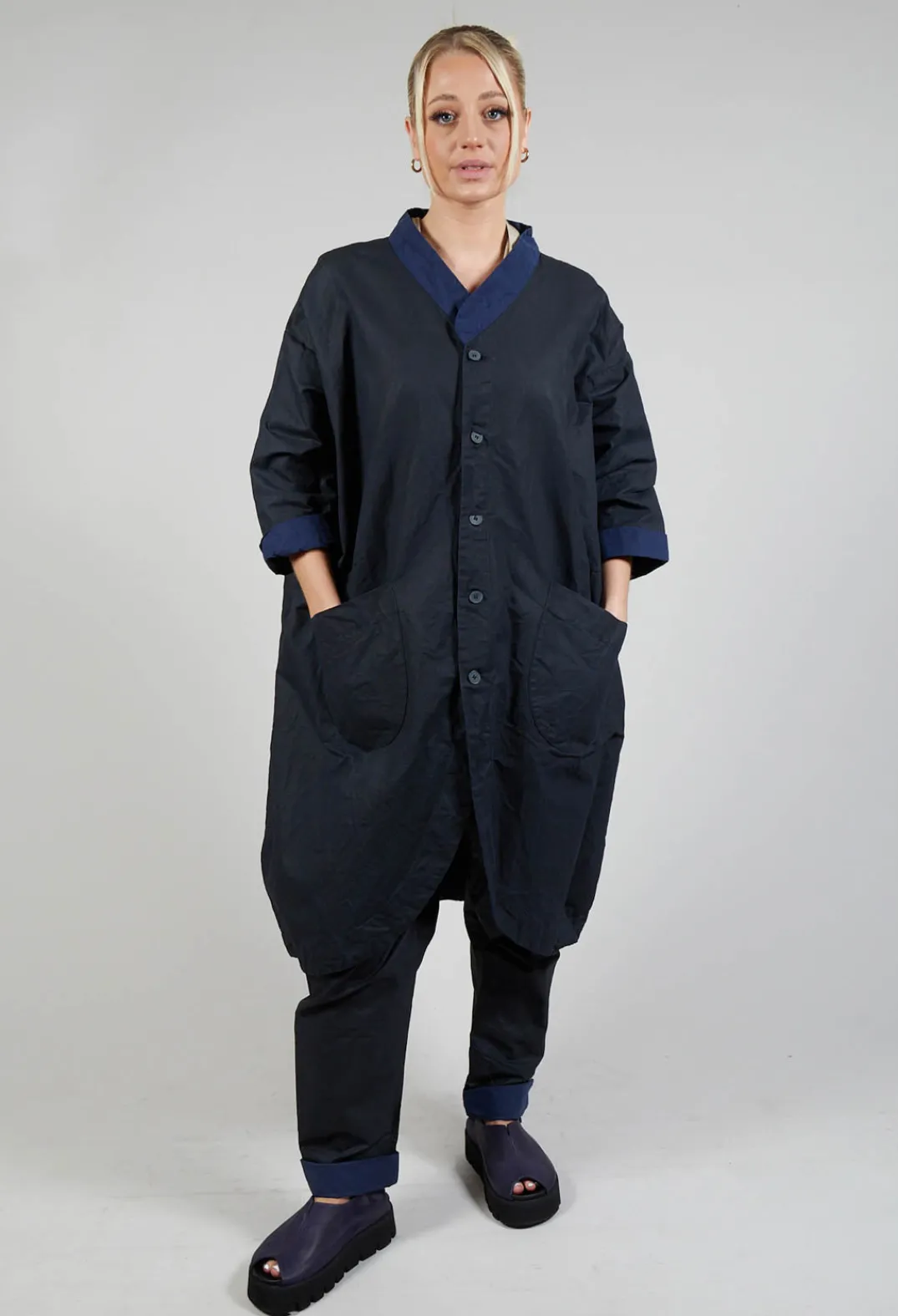 Jayko Coats^Kumasi Coat in Night and Cobalt