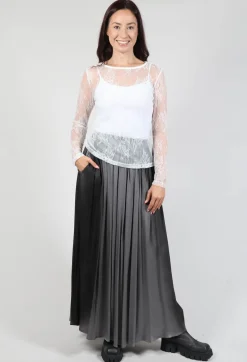Sanctamuerte Tops^Lace Long Sleeve T-Shirt in Pizzo Panna