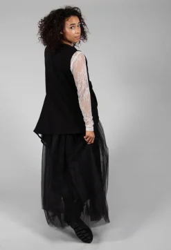 Sanctamuerte Tops^Lace Long Sleeve T-Shirt in Pizzo Panna