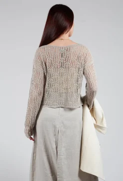 Sarah Pacini Jumpers^Lace Round-Neck Jumper in Mastic