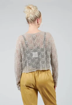 Sarah Pacini Jumpers^Lace Round-Neck Jumper in Mastic