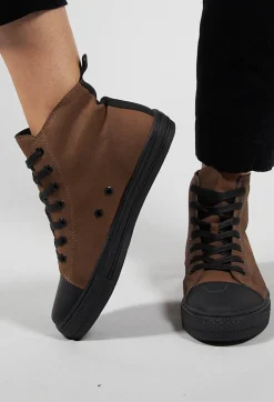 Rundholz Black Label Boots^Lace up High Top Pumps in Bronze