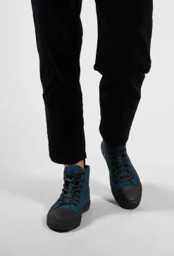Rundholz Black Label Boots^Lace up High Top Pumps in Ink